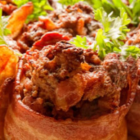 Mini-Meatloaves with bacon