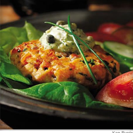 Salmon Burgers With Green Goddess Sauce