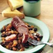 Slow Cooker Barbecued Beans and Polish Sausage