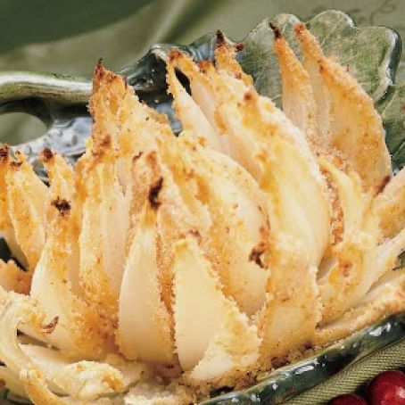 Baked Onion Blossom with Dill Sauce