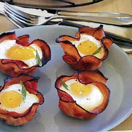 Baked Egg & Mushroom Flowers
