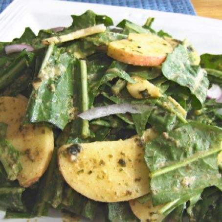 Bittersweet Salad with Apples and Dandelion Greens