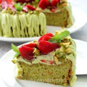 CAKE - Montebello Torte (Flourless Pistachio Cake with Strawberries)