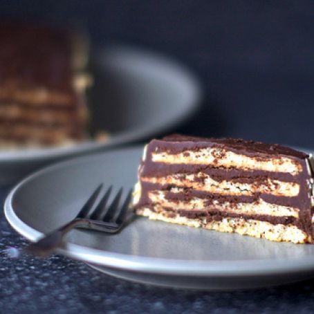 CAKE - Almond Macaroon Torte with Chocolate Frosting