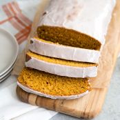 PUMPKIN BREAD WITH EGGNOG GLAZE