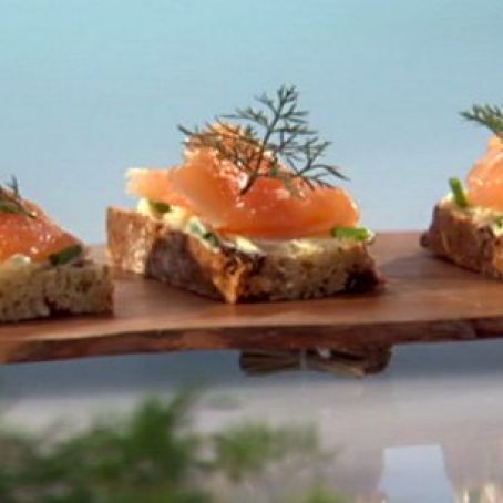 Smoked Salmon on Irish Soda Bread with Chive Butter