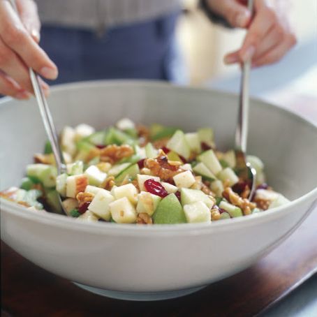 Waldorf Salad with Cranberries and Walnuts