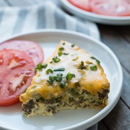 Slow Cooker Sausage and Green Chile Breakfast Casserole