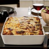 Lasagna-Style Baked Pennette with Meat Sauce