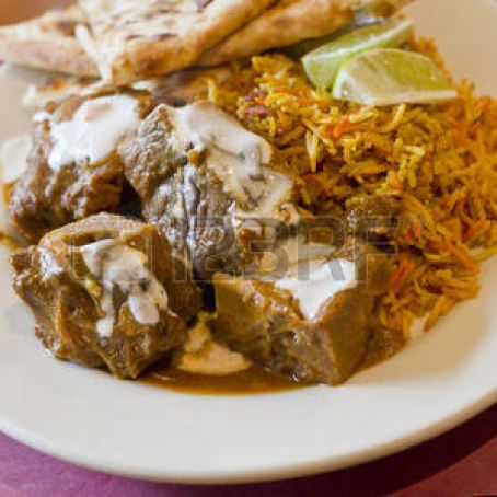 Lamb Kabob with lime curry rice