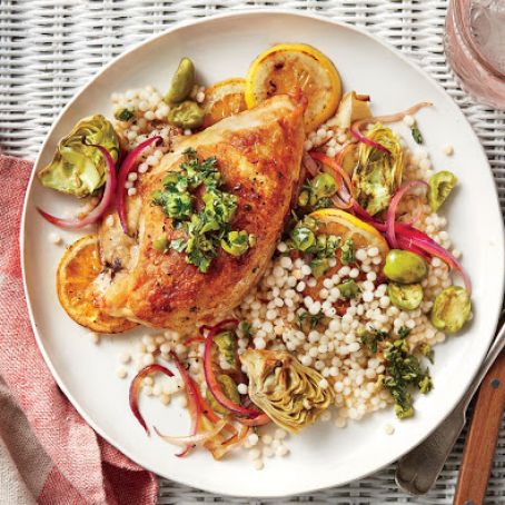 One-Pan Chicken with Lemon, Olives, and Artichokes