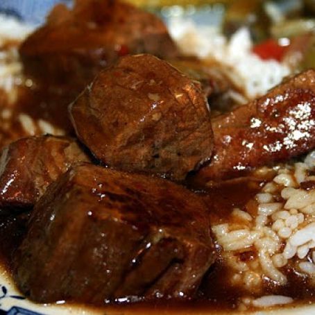 Crockpot Beef Tips and Rice