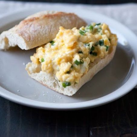 Baguette with Chevre Scrambled Eggs
