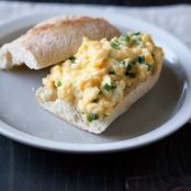 Baguette with Chevre Scrambled Eggs