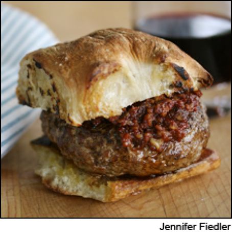 Pan-Seared Burgers with Sun-Dried Tomato Sauce