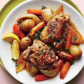 Chicken Thighs with Harissa Vegetables