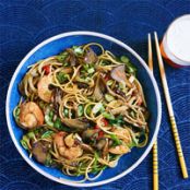 Mushroom and Shrimp Noodle Bowls