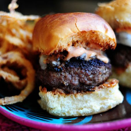 Mushroom-and-Swiss Sliders with Spicy Fry Sauce