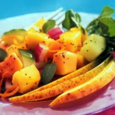 Mango, Papaya, Cucumber and Red Onion Salad