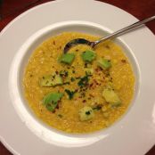 yellow tomato + corn gazpacho