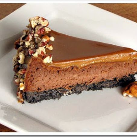 Chocolate Cheesecake with Caramel Ganache