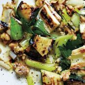 Grilled Zucchini and Leeks with Walnuts and Herbs