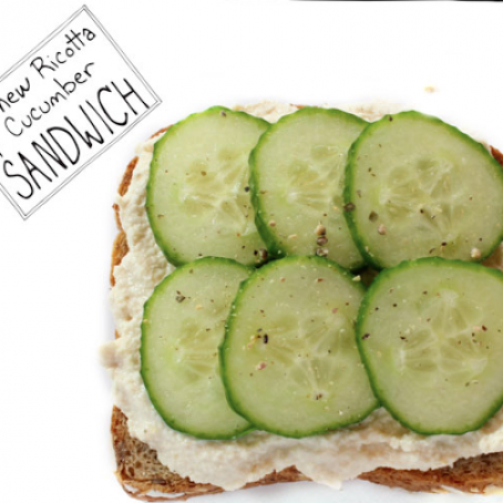 Cashew Ricotta and Cucumber Sandwich