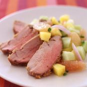 Sweet and Spicy Pork With Festive Fruit Salsa