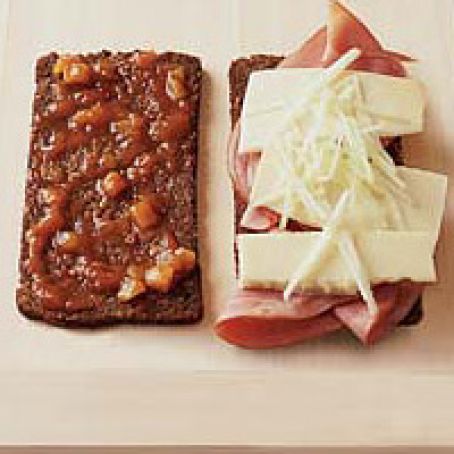 Grilled Cheddar, Ham, Apple & Chutney Sandwiches