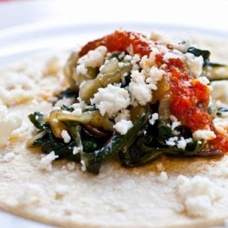 Swiss Chard and Caramelized Onion Tacos