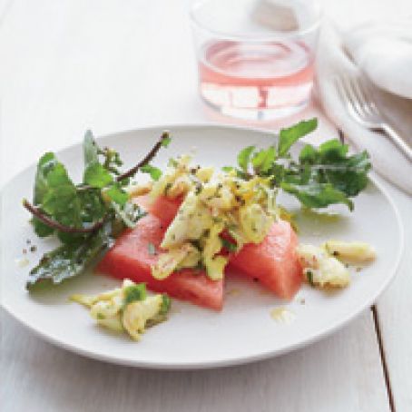 Curried Crab and Watermelon Salad with Arugula