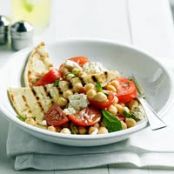 Chickpea Salad with Grilled Pita