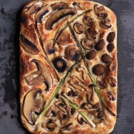 Mixed-Mushroom and Scallion Pizza