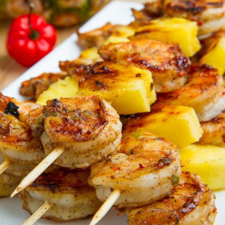 Grilled Mango and Shrimp Skewers