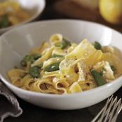 Pappardelle with Leeks, Sugar Snap Peas, and Lemon