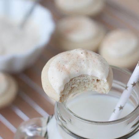 Soft Maple Cinnamon Sugar Cookies with Cream Cheese Maple Glaze