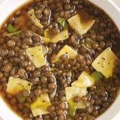 lentil soup with quadrucci / minestra di lenticchie con i quadrucci