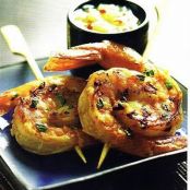 Tandoori Shrimp Skewers with Pineapple Chutney