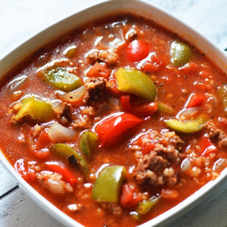 Slow Cooker Stuffed Pepper Soup