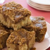 Apple Coffee Cake with Crumble Topping and Brown Sugar Glaze
