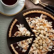 Paleo CHOCOLATE, COCONUT, MACADAMIA NUT TART (GLUTEN-FREE, PALEO, VEGAN)