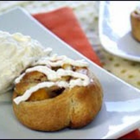 Frosted Peachy Pinwheels a la Mode