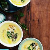 Coconut Corn Soup and Jalapeno Salsa