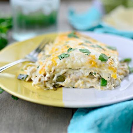 White Chicken Enchilada Lasagna