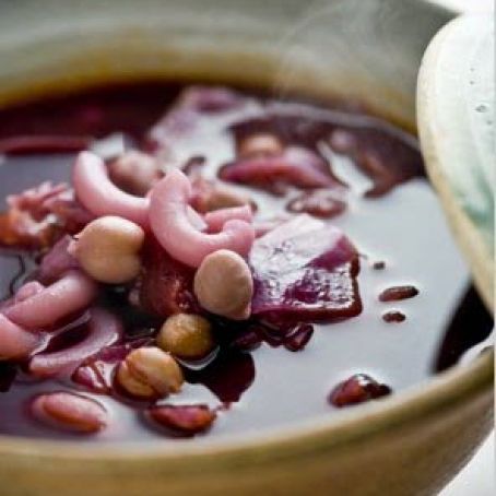 RED CABBAGE MINESTRONE w/CHICK PEAS