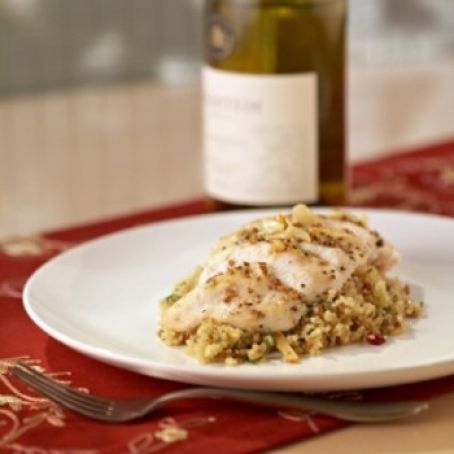 Toasted Garlic Quinoa With Coriander Crusted Chicken