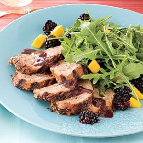 Spicy Grilled Pork Tenderloin With Blackberry Sauce