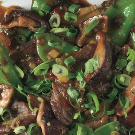 Beef, Shiitake, and Snow Pea Stir-Fry