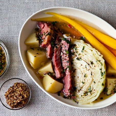 Beef-CORNED BEEF & CABBAGE WITH PARSLEY-MUSTARD SAUCE-SUSAN GOIN'S
