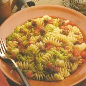 Fusilli with Sausage, Cabbage and Tomatoes